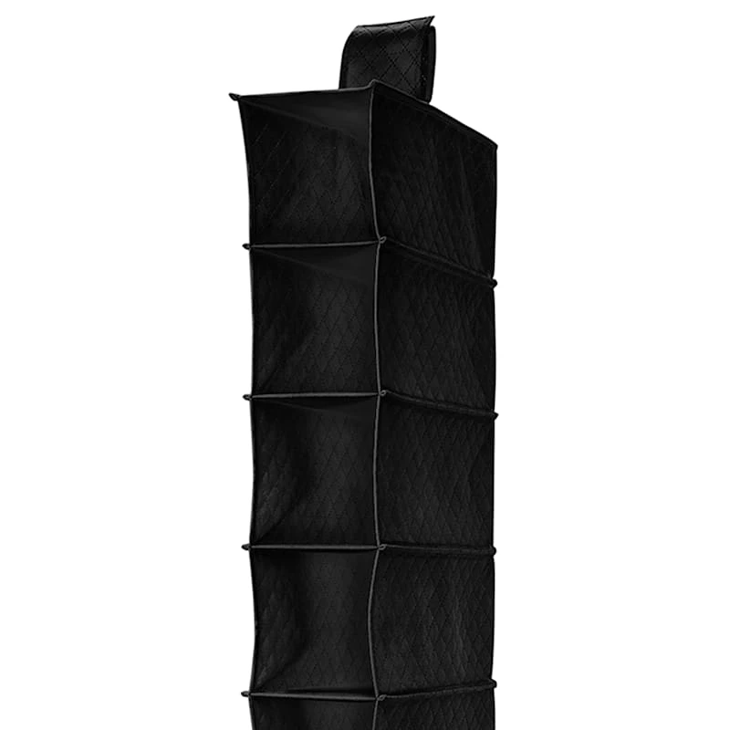 10-Shelf Hanging Closet Organizer, Black 2 10-Shelf Hanging Closet Organizer, Black - Image 2