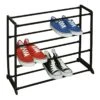12-Pair Standing Shoe Rack, Black