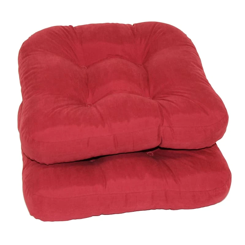 2-Pack Red Microsuede Chair Pads 1 2-Pack Red Microsuede Chair Pads