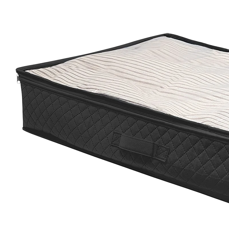 2-Pack Under The Bed Organizer, Black 2 2-Pack Under The Bed Organizer, Black - Image 2