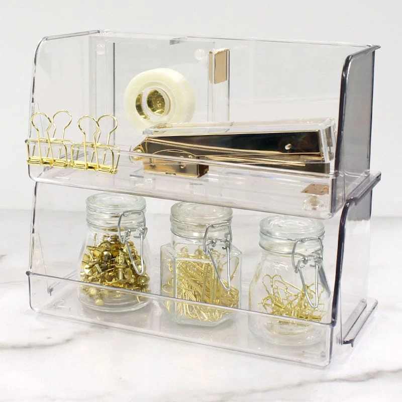 2-Piece Clear Stackable Storage Bin, Small 2 2-Piece Clear Stackable Storage Bin, Small - Image 2