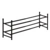2-Tier Metal Shoe Rack, Black
