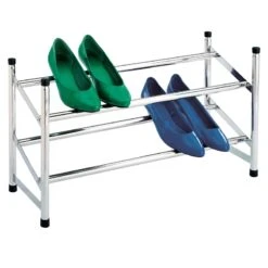 2-Tier Standing Shoe Rack, Chrome