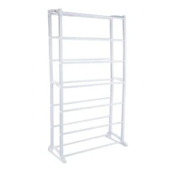 21-Pair Standing Shoe Rack, White