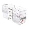 3-Piece Clear Narrow Home Storage Bin Set