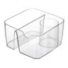 3-Section Clear Storage Bin With Holder