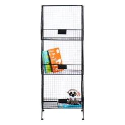 3-Tier Black Metal Mesh Shelf 6 3-Tier Black Metal Mesh Shelf -Furniture Store 3 tier black metal mesh shelf 2