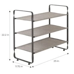 3-Tier Heavy Duty Shoe Rack, Grey 10 3-Tier Heavy Duty Shoe Rack, Grey -Furniture Store 3 tier heavy duty shoe rack grey 4
