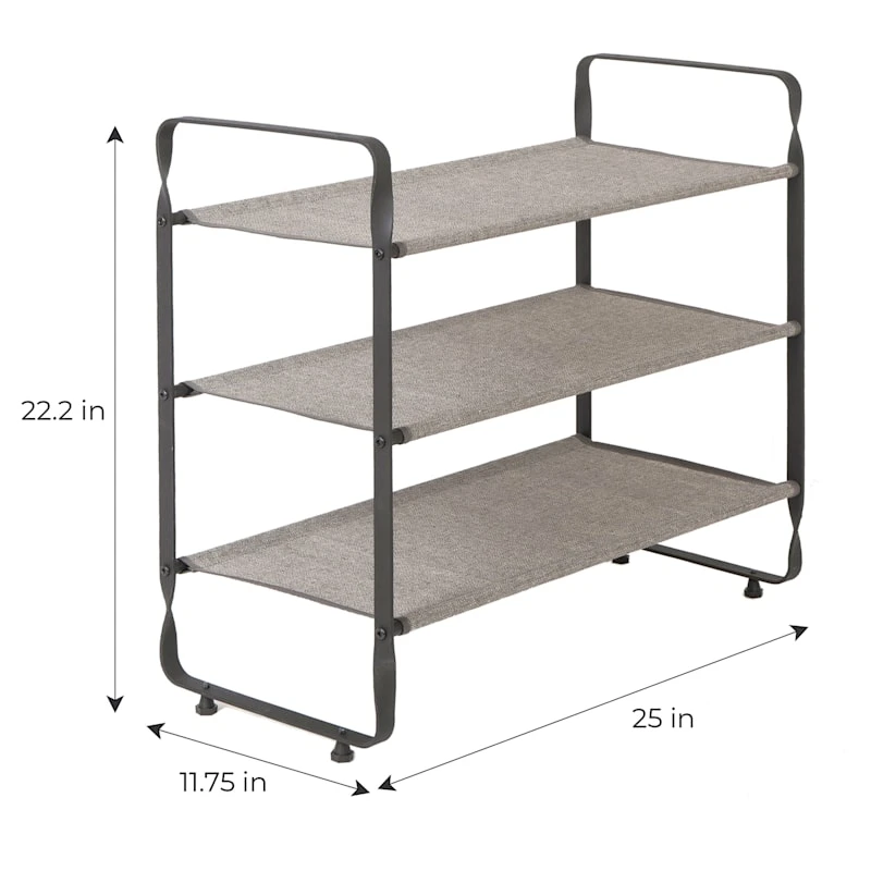 3-Tier Heavy Duty Shoe Rack, Grey 5 3-Tier Heavy Duty Shoe Rack, Grey - Image 5
