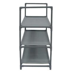3-Tier Multi-Use Stackable Shoe Rack, Grey -Furniture Store 3 tier multi use stackable shoe rack grey 2