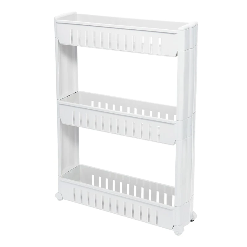 3-Tier Slim Rolling Organizer, White 1 3-Tier Slim Rolling Organizer, White