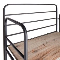 4-Tier Black Metal Baker Rack With Folding Wood Top Shelves -Furniture Store 4 tier black metal baker rack with folding wood top shelves 3