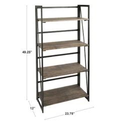 4-Tier Dakota Black & Brown Industrial Modern Bookshelf, 49" 17 4-Tier Dakota Black & Brown Industrial Modern Bookshelf, 49" -Furniture Store 4 tier dakota black brown industrial modern bookshelf 49 8