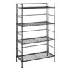 4-Tier Metal Folding Rack With Wire Shelves