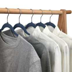 50-Pack Velvet Suit Hangers, Dark Blue 9 50-Pack Velvet Suit Hangers, Dark Blue -Furniture Store 50 pack velvet suit hangers dark blue 3