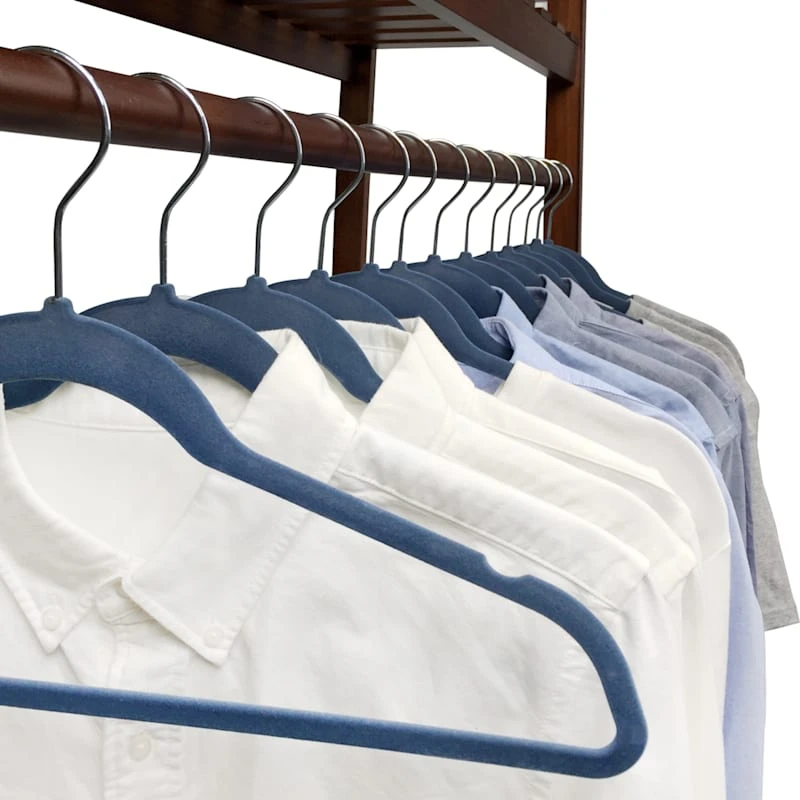 50-Pack Velvet Suit Hangers, Dark Blue 5 50-Pack Velvet Suit Hangers, Dark Blue - Image 5