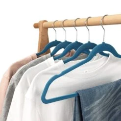 50-Pack Velvet Suit Hangers, Denim Blue -Furniture Store 50 pack velvet suit hangers denim blue 4