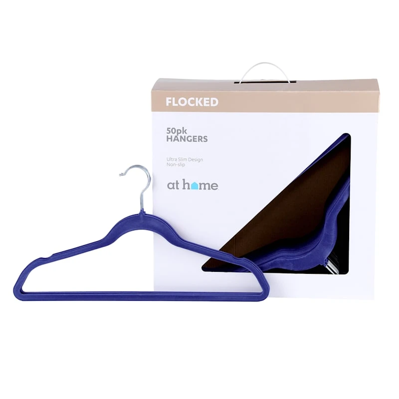 50-Pack Velvet Suit Hangers, Navy Blue 4 50-Pack Velvet Suit Hangers, Navy Blue - Image 4