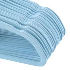 50-Pack Velvet Suit Hangers, Pastel Blue -Furniture Store 50 pack velvet suit hangers pastel blue 2