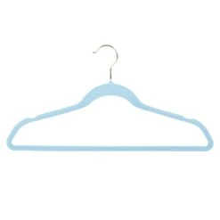 50-Pack Velvet Suit Hangers, Pastel Blue