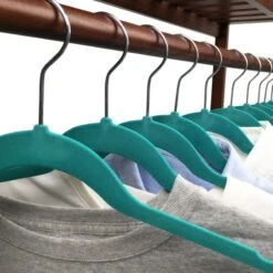 50-Pack Velvet Suit Hangers, Turkish Blue -Furniture Store 50 pack velvet suit hangers turkish blue 5