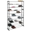 50-Pair Standing Shoe Rack, Black