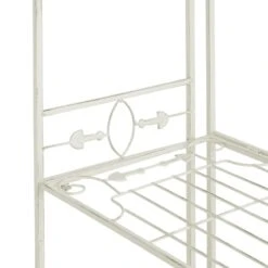 Antique White Metal Baker's Rack With Folding Shelves, 51" -Furniture Store antique white metal bakers rack with folding shelves 51 4