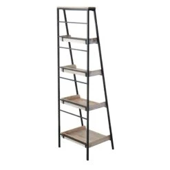 Black Metal Folding Rack With Wood Tray Layer -Furniture Store black metal folding rack with wood tray layer 2