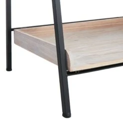 Black Metal Folding Rack With Wood Tray Shelves -Furniture Store black metal folding rack with wood tray shelves 4