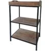 Black Metal Rack With Wood Tray Top