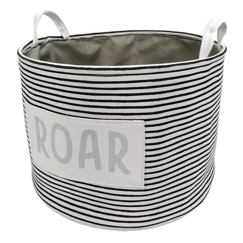 Black Roar Striped Round Storage Bin, Small 1 Black Roar Striped Round Storage Bin, Small