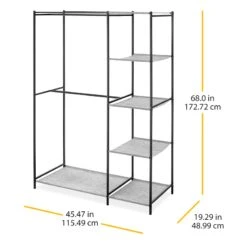 Black Steel Double Rod Closet, 68x45.5 -Furniture Store black steel double rod closet 68x45.5 3