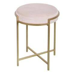 Blair Pink & Gold Stool, 20"