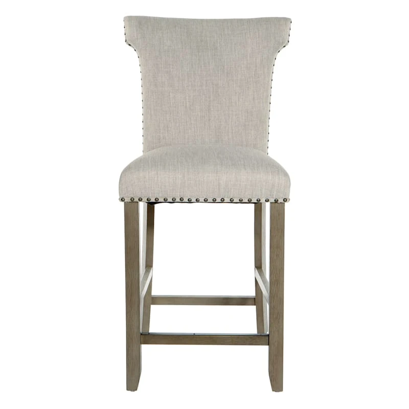 Brittany Upholstered Counter Stool With Nailheads 2 Brittany Upholstered Counter Stool With Nailheads - Image 2