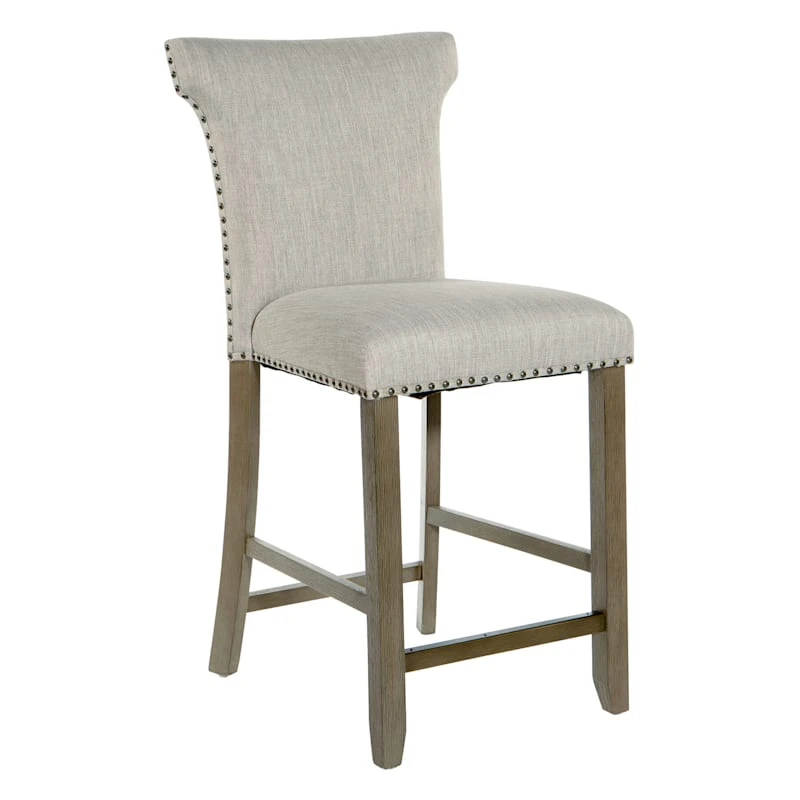 Brittany Upholstered Counter Stool With Nailheads 1 Brittany Upholstered Counter Stool With Nailheads