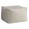 Bubble Dot Striped Pouf, Silver Birch