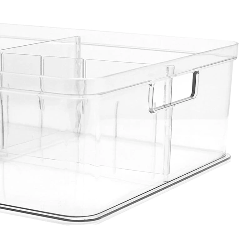 Clear Storage Bin With Divider, Extra Large 2 Clear Storage Bin With Divider, Extra Large - Image 2