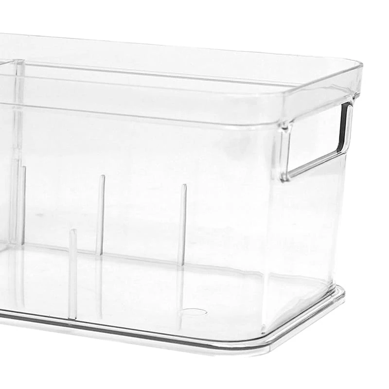 Clear Storage Bin With Divider, Large 2 Clear Storage Bin With Divider, Large - Image 2