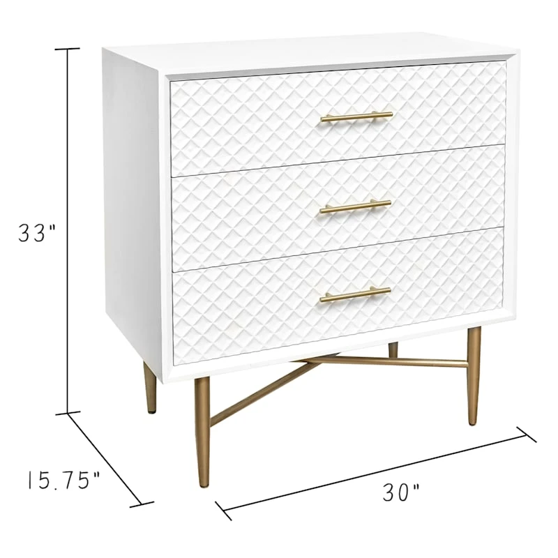 Crosby St 3-Drawer Studio Cabinet, White 4 Crosby St 3-Drawer Studio Cabinet, White - Image 4