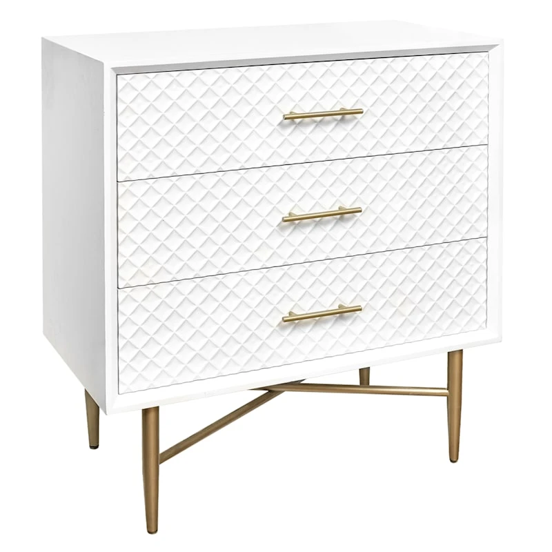 Crosby St 3-Drawer Studio Cabinet, White 1 Crosby St 3-Drawer Studio Cabinet, White