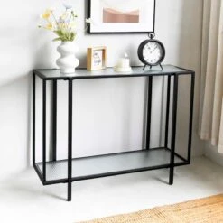 Crosby St Cooper Metal Console Table, Black 10 Crosby St Cooper Metal Console Table, Black -Furniture Store crosby st cooper metal console table black 4