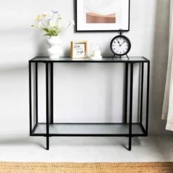 Crosby St Cooper Metal Console Table, Black 11 Crosby St Cooper Metal Console Table, Black -Furniture Store crosby st cooper metal console table black 5