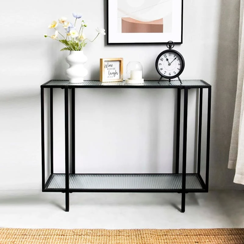 Crosby St Cooper Metal Console Table, Black 6 Crosby St Cooper Metal Console Table, Black - Image 6