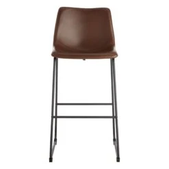 Crosby St Drake Espresso Brown Faux Leather Barstool -Furniture Store crosby st drake espresso brown faux leather barstool 2