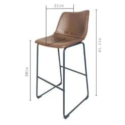 Crosby St Drake Espresso Brown Faux Leather Barstool -Furniture Store crosby st drake espresso brown faux leather barstool 5