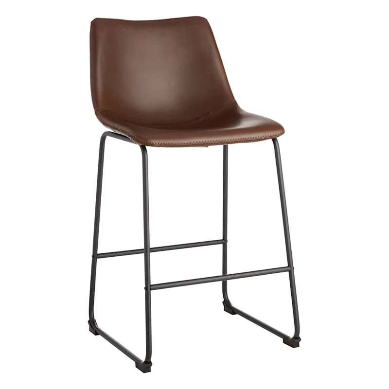 Crosby St Drake Espresso Brown Faux Leather Counter Stool 1 Crosby St Drake Espresso Brown Faux Leather Counter Stool