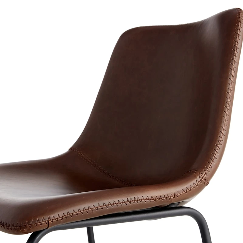 Crosby St Drake Espresso Brown Faux Leather Dining Chair 4 Crosby St Drake Espresso Brown Faux Leather Dining Chair - Image 4