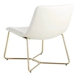 Crosby St Drake Faux Leather Lounge Chair, White -Furniture Store crosby st drake faux leather lounge chair white 2