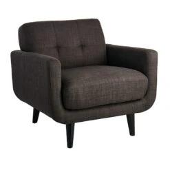 Furniture Store 29 Crosby St Hadley Tufted Back Accent Chair, Charcoal Grey