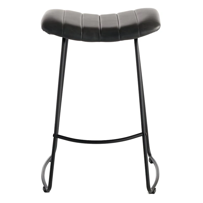 Crosby St Jude Black Backless Barstool, 30" 2 Crosby St Jude Black Backless Barstool, 30" - Image 2